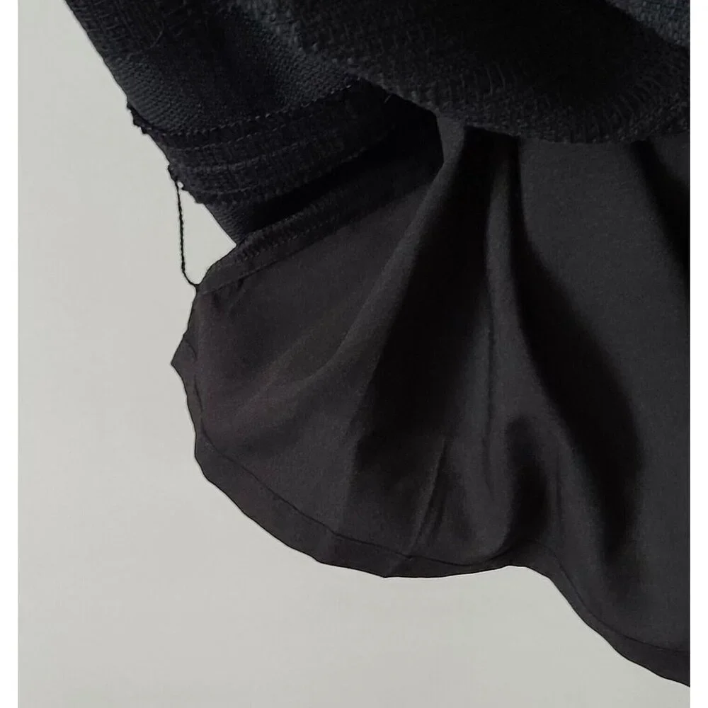 Talbots Plus Petite V Neck Shift Dress 22WP Black Fringe Sleeveless Lined NWT - Picture 7 of 10